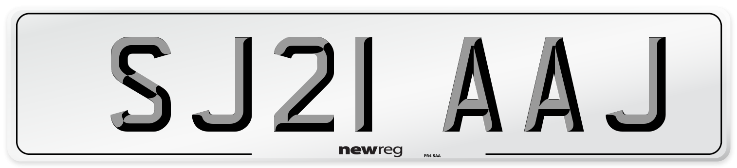 SJ21 AAJ Number Plate from New Reg